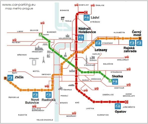 プラハパークラの地図