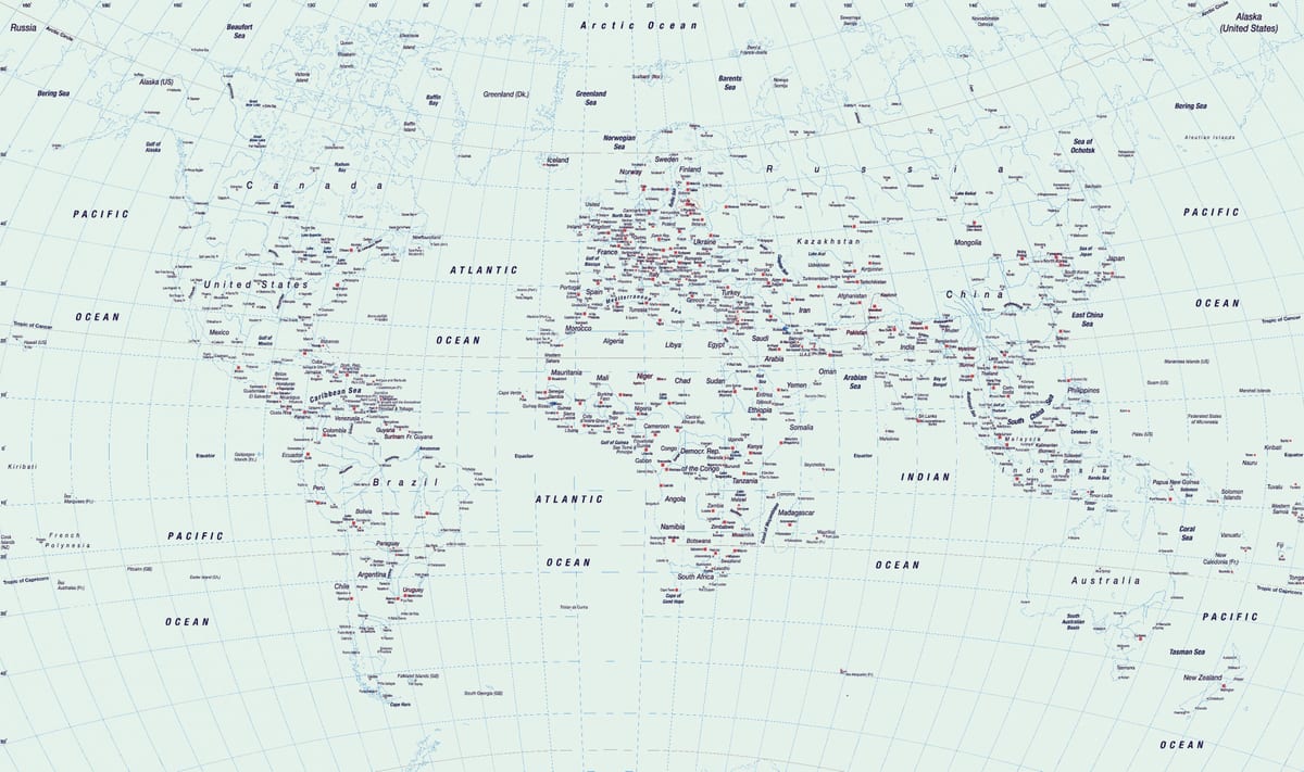 ショーのプラハの世界地図