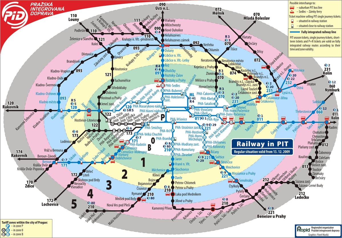 地図プラハのゾーン