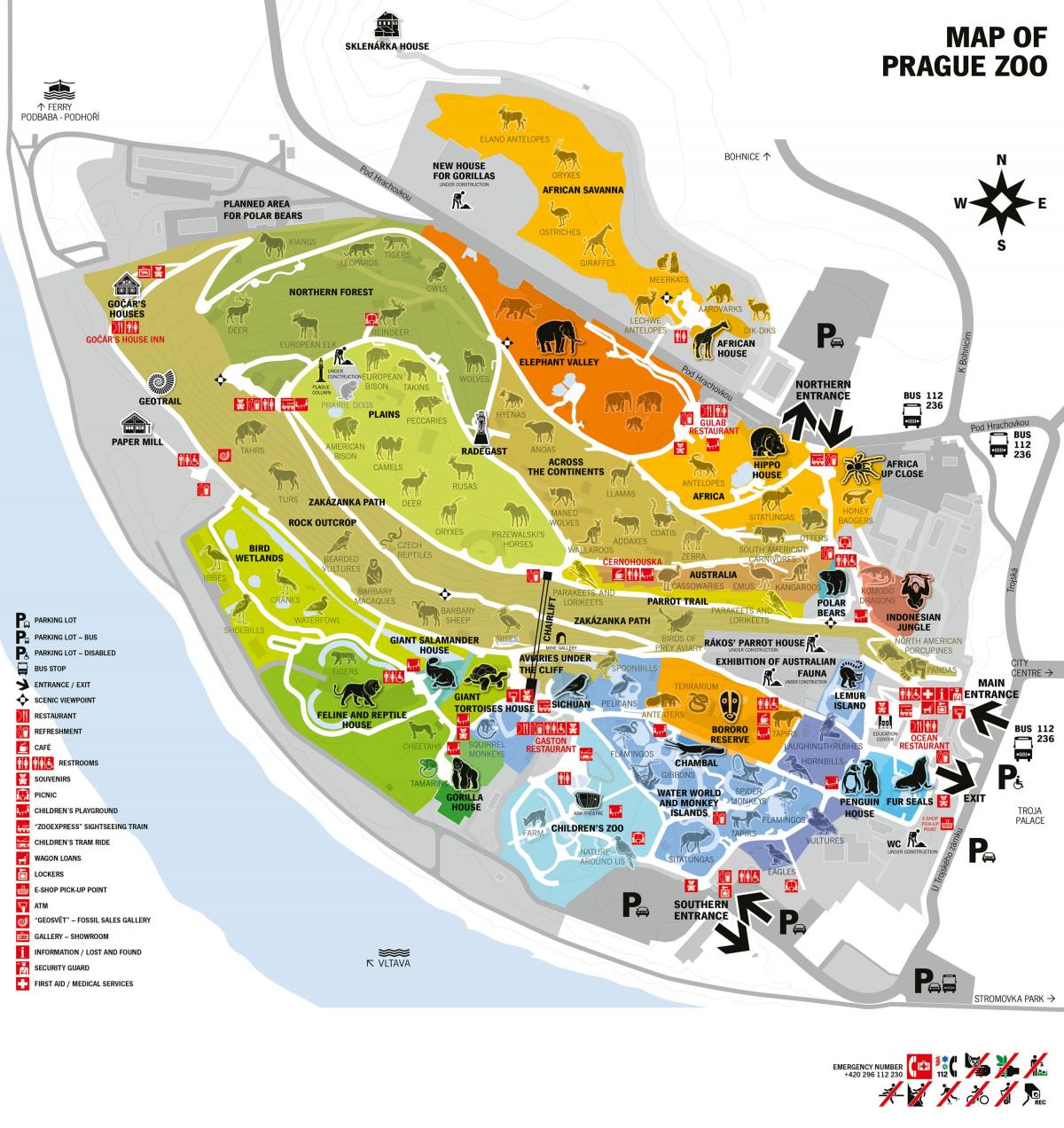 プラハ動物園の地図