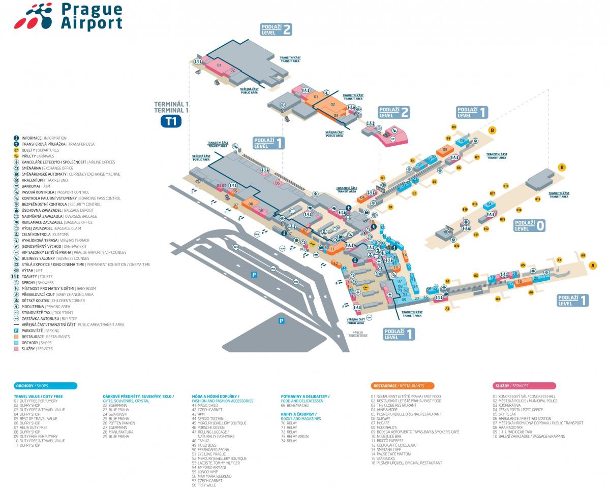 第1ターミナルプラハ空港地図