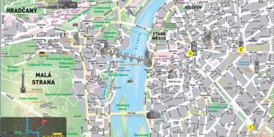 地図プラハシティセンター英語