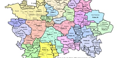 プラハシティ地区の地図