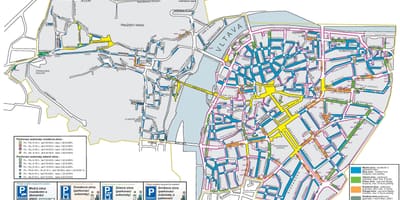 プラハの無料駐車場を地図
