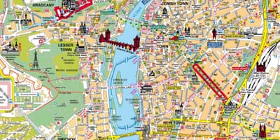 プラハチェコスロバキアの地図