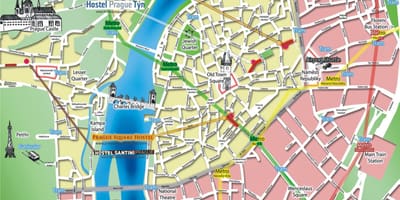 地図の旧市街プラハチェコ共和国